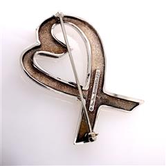 Tiffany & Co. Loving Heart Sterling Silver Brooch